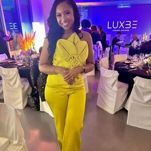 Flower Strapless Statement Jumpsuit